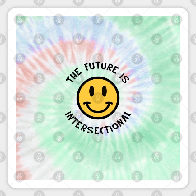 Future Is Intersectional - Feminist Tie Dye Background Sticker by Football from the Left